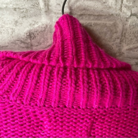 Lou & Grey for Loft‎ Sweater Women’s Sz XS Fushia Fringe Turtleneck - Picture 7 of 8